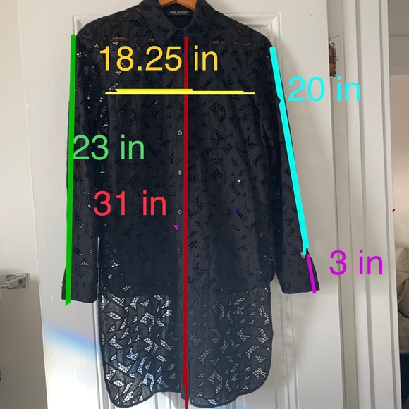 NEIL BARRETT Black Cotton Lace Tunic Top - S - Picture 15 of 16